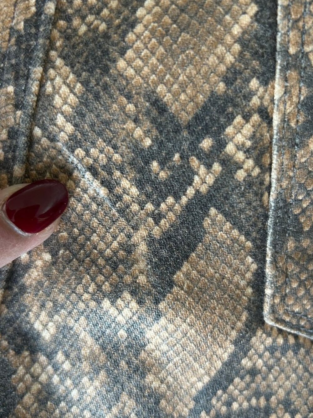 FRAME Le High Skinny Crop Coated Python Jeans Women Size 27 Snake Print - Picture 8 of 11